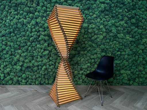 lampă spirală cu design de lemn H166