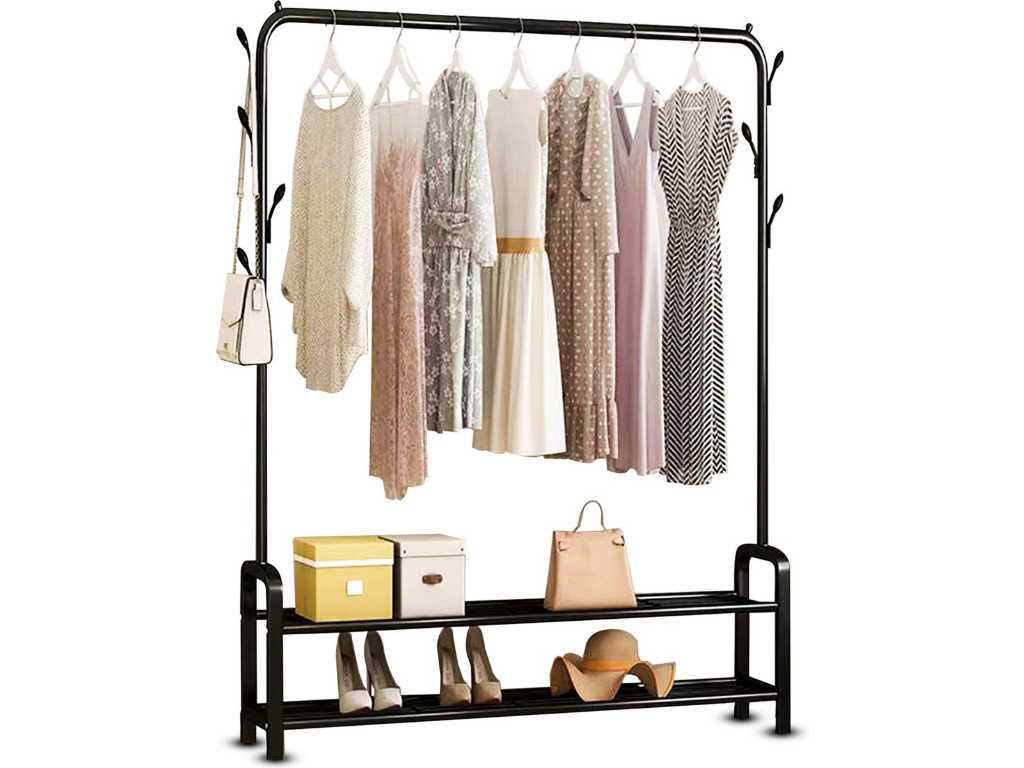 4 Clothes rack single with shoe rack