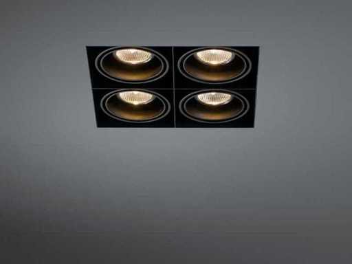 4 x Ledsc4 Quad Minigrid in trimless armatuur zwart