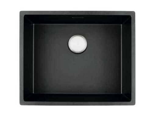 Caressi Black Line CAGRPP50BK-FL Sink granit negru adânc 54x44