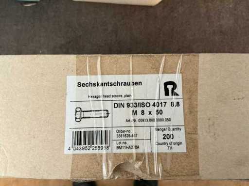 M 8x 50 bulloni esagonali, 200pc/scatola (4x)