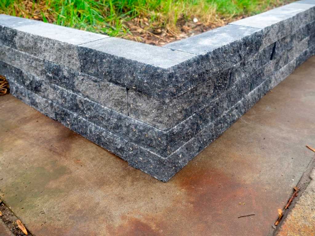 Wall Blocks Grey/Black 6x10x30cm 300 pieces