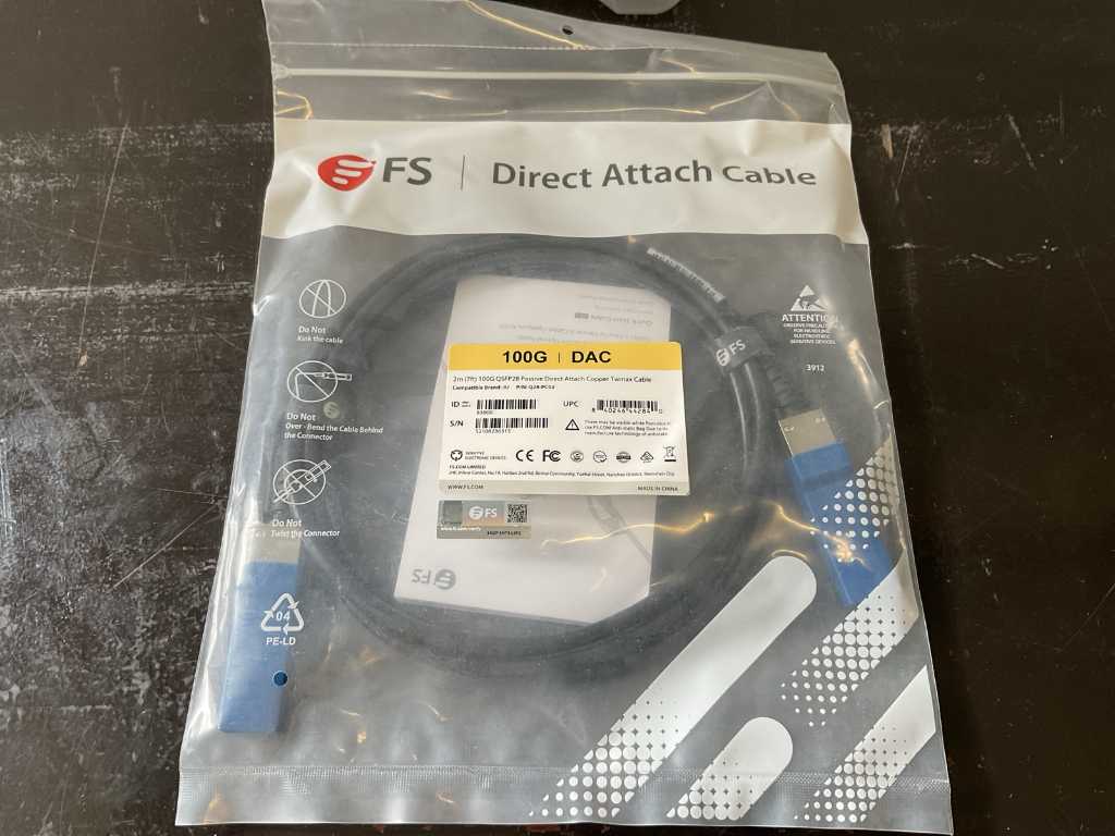 FS 100G QSFP28 Câble Direct Attatch 2M (2x)
