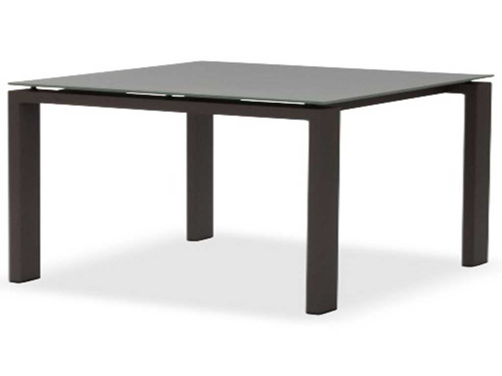 Meubili - Fritz-Mar table 100*100 alu charcoal / glass grey