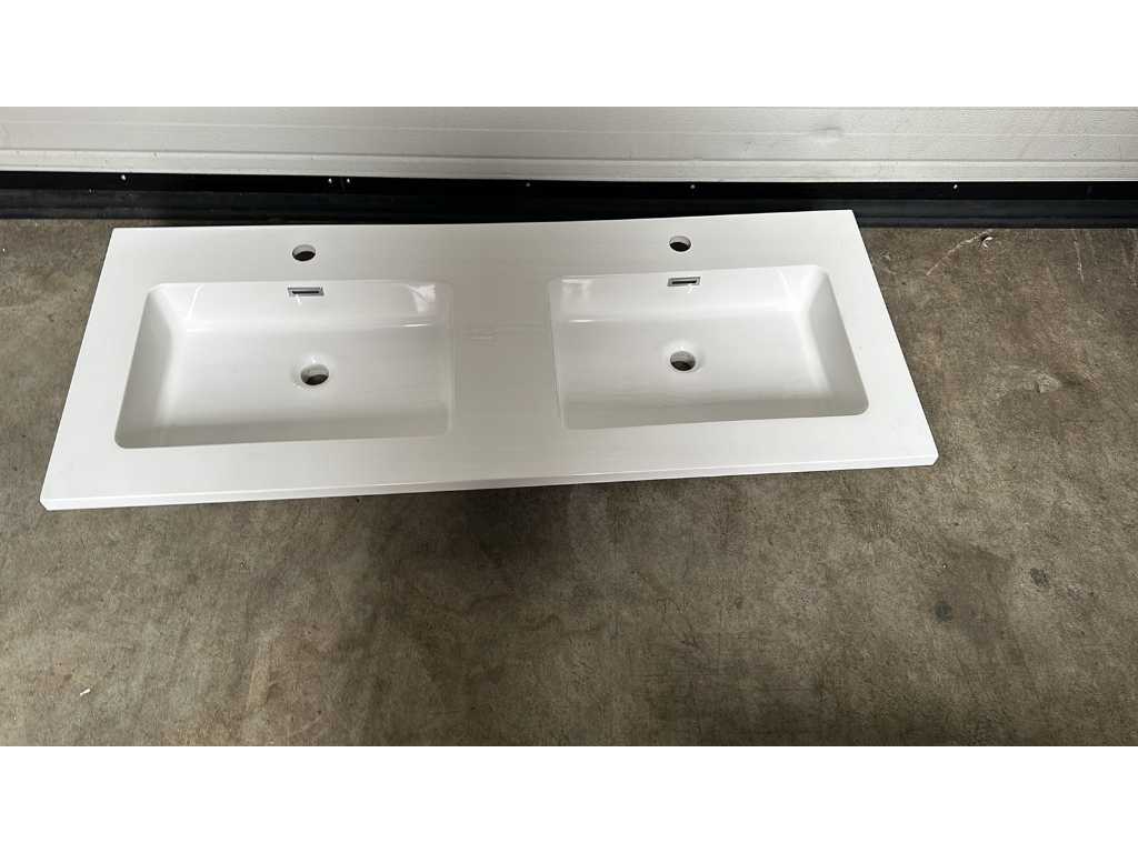 Washbasin double - White without packaging - Showroom model 