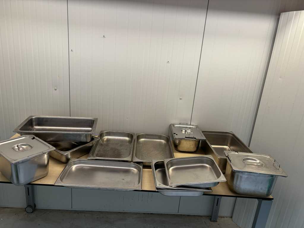Various stainless steel containers