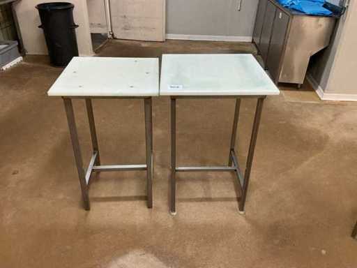 Stainless steel cutting tables (2x)