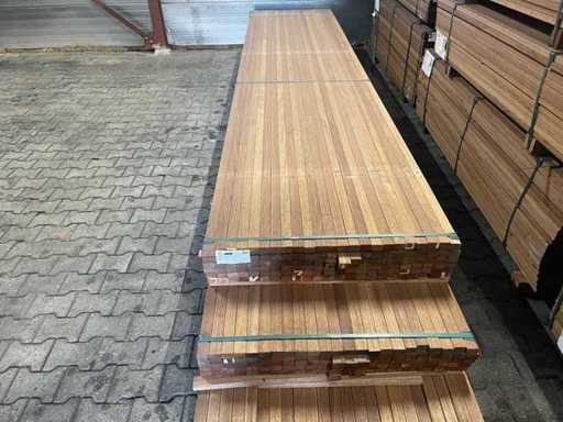 Lattes en teck de Guyana rabotées 4550-4850x40x27mm (213x)