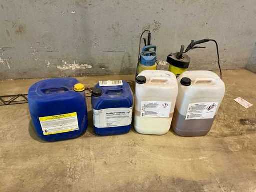 Lichide pentru producția de elemente din beton, inclusiv ulei pentru cofragi ecologice - aproximativ 60 de litri