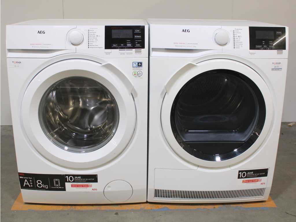 AEG 6000 Series | Lavamat ProSense Technology Washing Machine & AEG 8000 Series | Lavatherm AbsoluteCare System Dryer