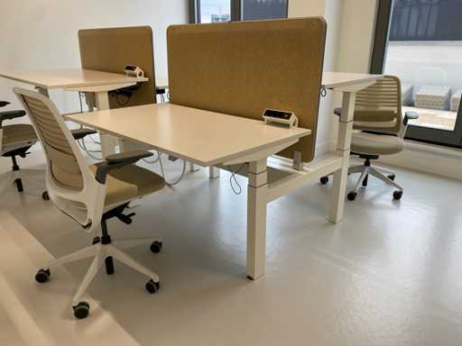 Steelcase - posto di lavoro elettrico completo 140x80 beige
