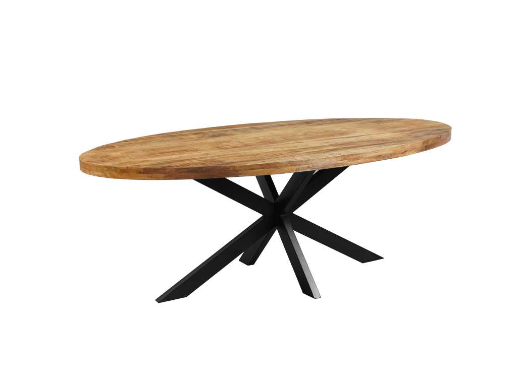 SPIDER ovaler Tisch 230 cm aus Massivholz