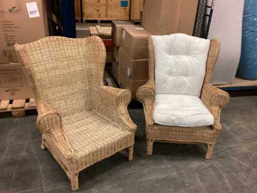 Rieten Fauteuil (2x)