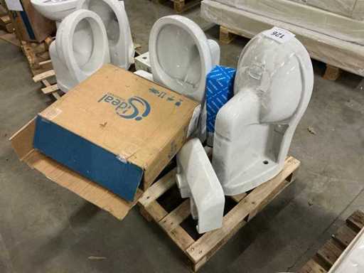 Toilet (2x) + waskom (2x)