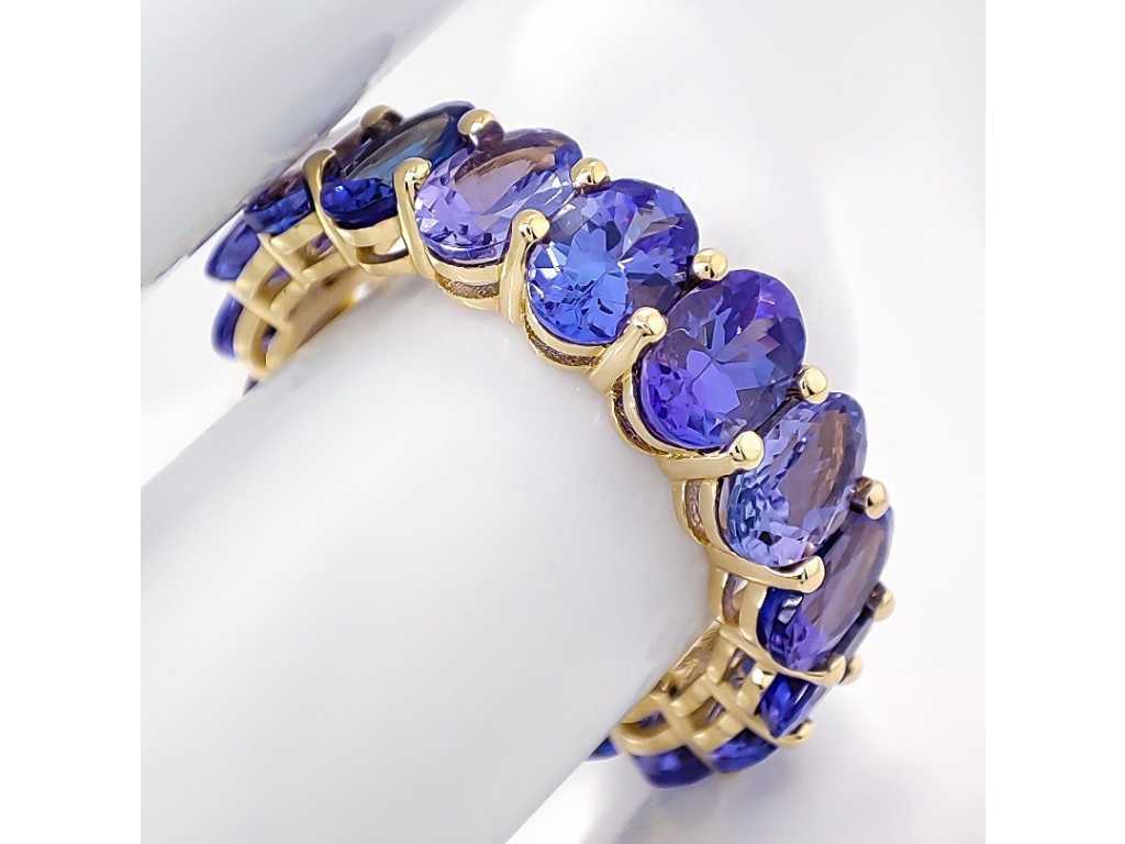 Luxus Ehering Natur Blau-Violett Tansanit 8.00 Karat