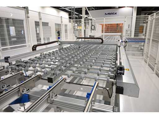 Linia końcowa inspekcji 4-częściowego przenośnika Benteler/SNR/Elabo 2017 z automatycznym systemem pomiarowym (C)