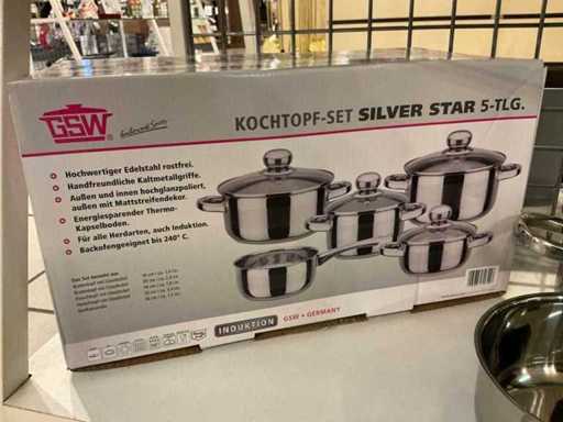 SSW Silver star 5-piece cooking pot set