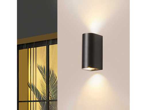 20 x Luce da parete esterna – GU10 – Doppia luce – IP65 – Nera