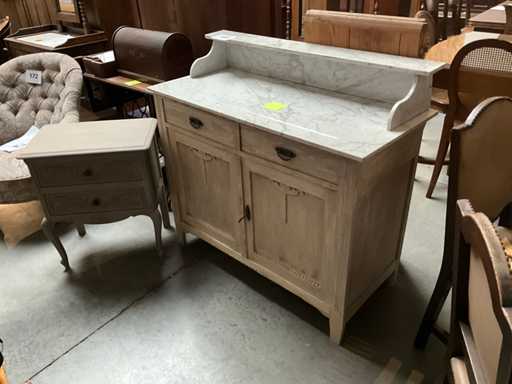 Chest of drawers with bedside table