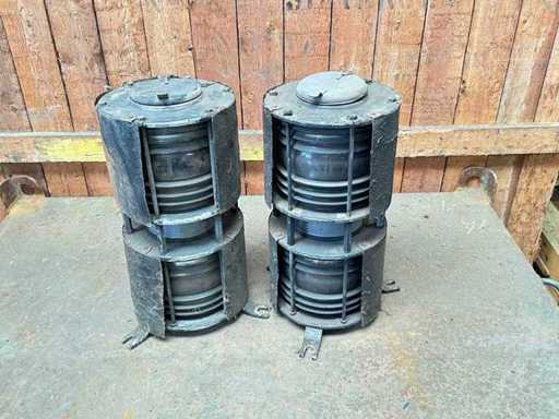 Set de lumini laterale din fier cu lentile Fresnel