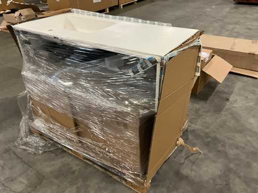 Waschbeckenanordnung auf der Palette