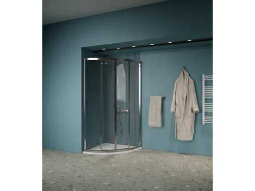 Gliss Design Cabina Doccia Opale Quarto Tondo Scivolo Cromo 90 (2x)
