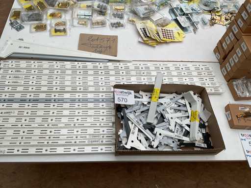 1 x Lot of shelf brackets with guides