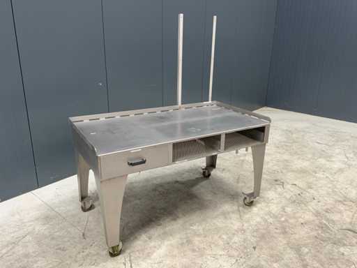 Rvs werktafel verrijdbaar