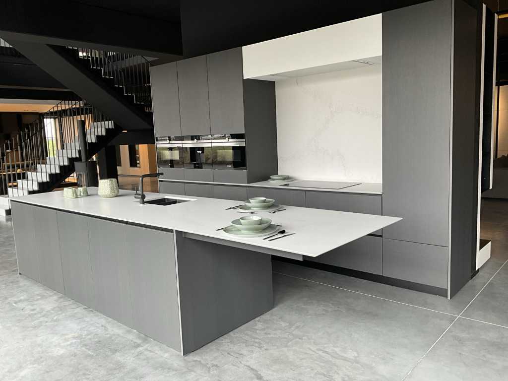 Designer kitchen layout with built-in appliances