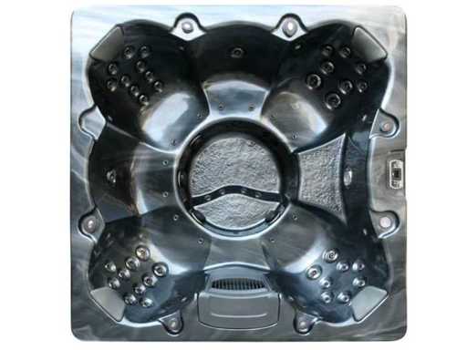 Mawialux 6-Personen-Outdoor-Spa – schwarze Innenbadewanne