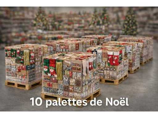 Set of 10 Christmas pallets of about 1200 pieces each 
