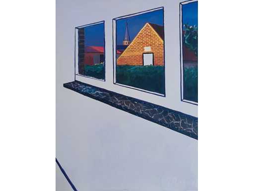 Roger Raveel - Doorkijk met Machelenkerk - offset