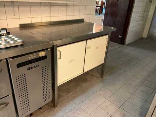 RVS werktafel met onderkast