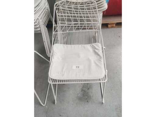 8x weißer Stuhl + Polster (8x)