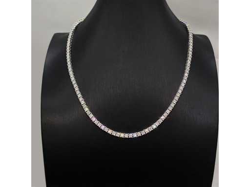 Witte tenniscollier met briljanten van 12.50 carat totaal