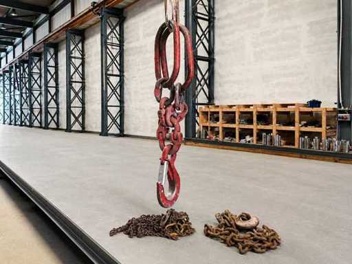 Chaîne de levage Gunnebo avec crochet de sécurité et maillon supérieur – WLL 25 tonnes