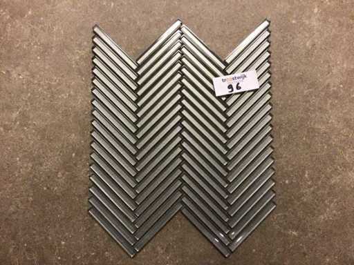 CR Plus HG Plăci mozaic gri lucioase de sticlă 28,5x30,5 cm 17,04 m²