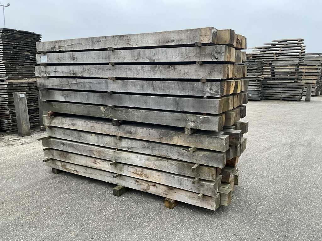 Oak beams wind-dry 130 x 130 mm (3,38 m3) (77x)