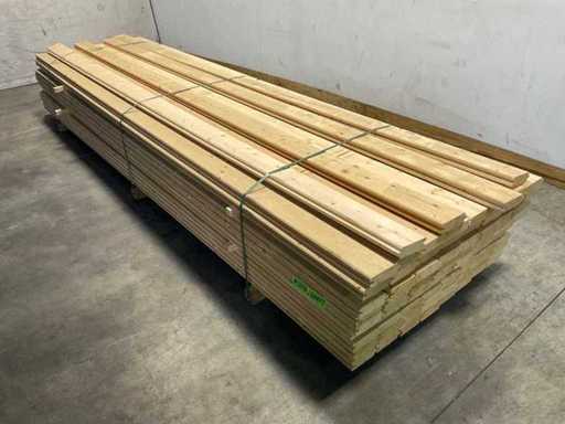 Fichtenblockhüttenprofil gehobelt 419x14,5x4,5 cm (50x)