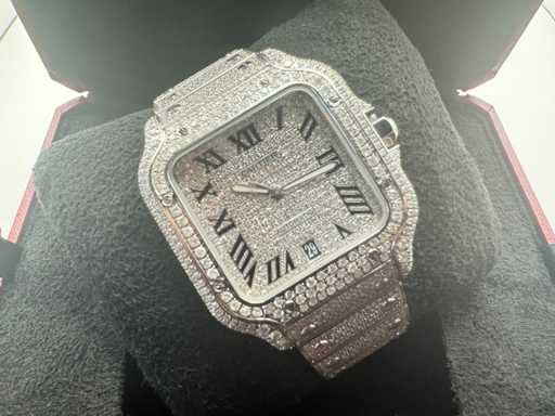 Cartier Santos | WSSA0018 | Full ICED out with natural diamonds | 2022