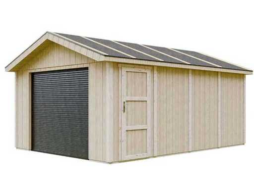 Lasse - Garage préfabriqué incluant volets roulants électriques