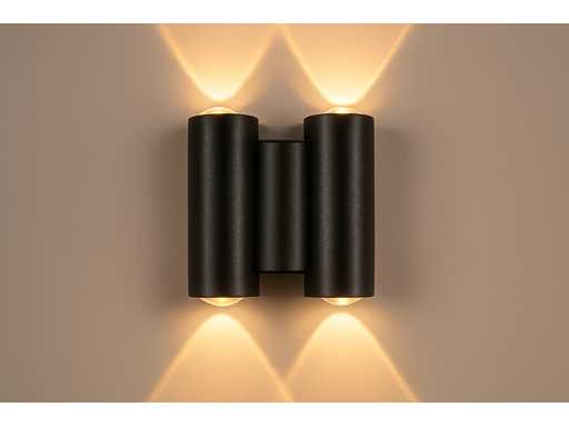 Bidirectionele  LED Wandlamp – 4W – 3500K – IP54 – Zwart – SW-47-2 (x6)