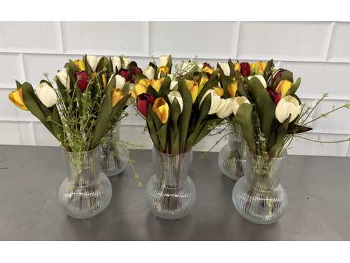 Wazon z sztucznymi kwiatami (6x)