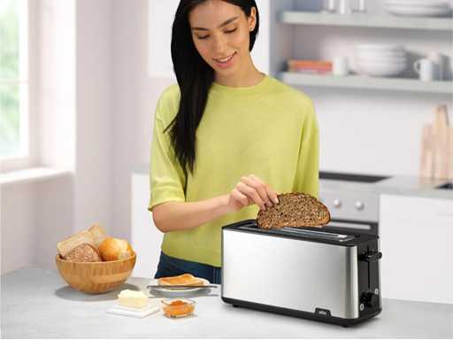 Braun Grille-pain PurShine HT 1610 BK, Fente à pain de 25cm (x2)