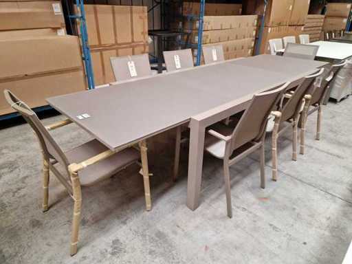 Castle-Line - Alu Tuintafel Laurette Champagne 220-330 x 100cm