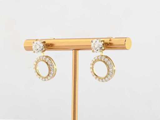 14 KT Yellow Gold Earring With 2.77 Cts Lab Grown Diamond