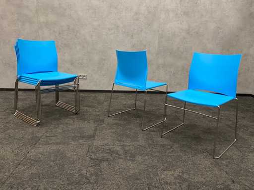 6x Connection - chaise de cantine gigogne