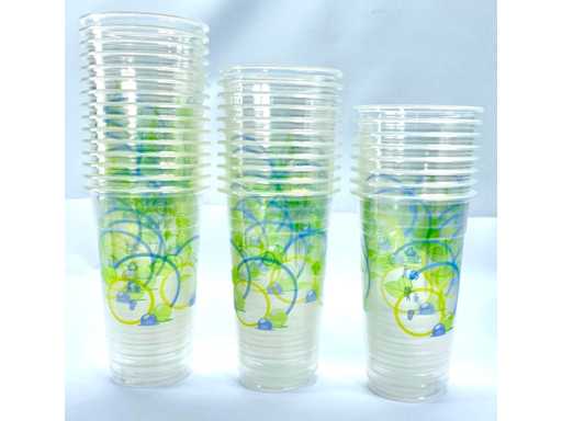 *NOU* Pahar de plastic + capac cu deschidere în pai, 700 ml, pahar de unică usat (6000 bucăți)