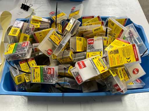 Rotadrill : Diverses vis en acier inoxydable, galvanisée et laiton (100x)