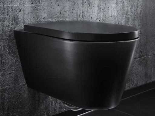 Laufen kartell wandcloset mat zwart met zitting randloos